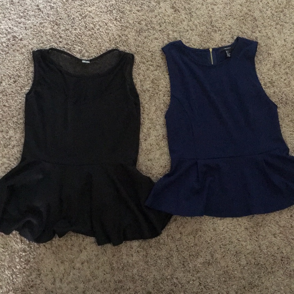 2 Peplum style tops.